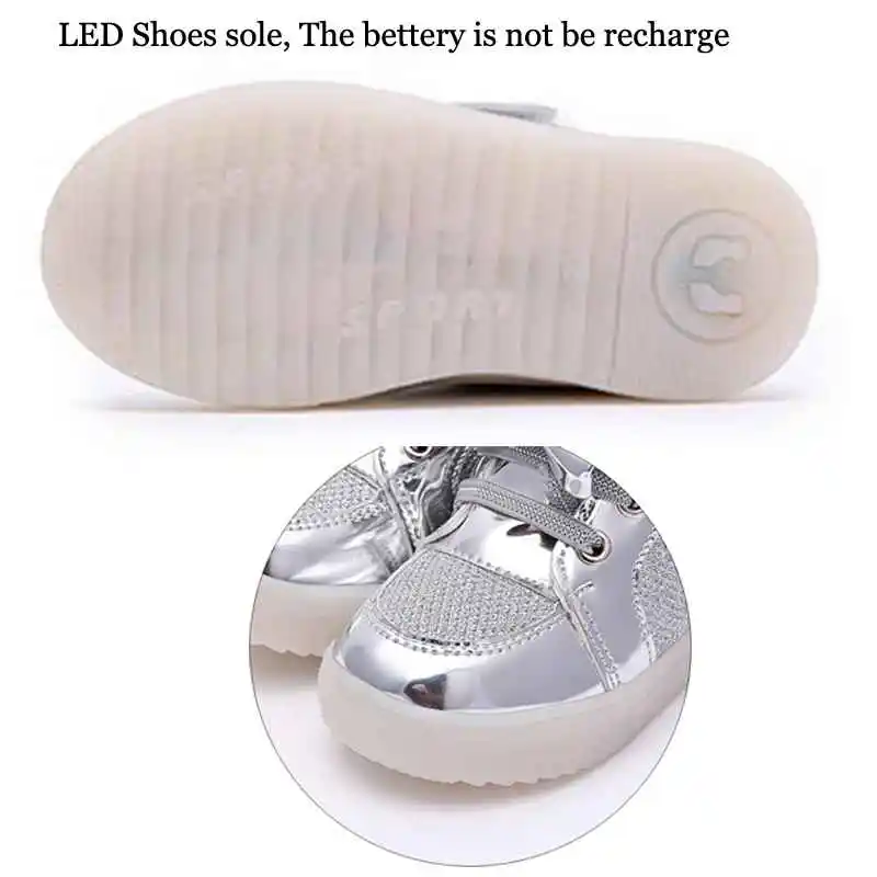 Новые Мальчики Девочки Кожа PU Свет Детская Обувь Световой Моды Дети Квартиры