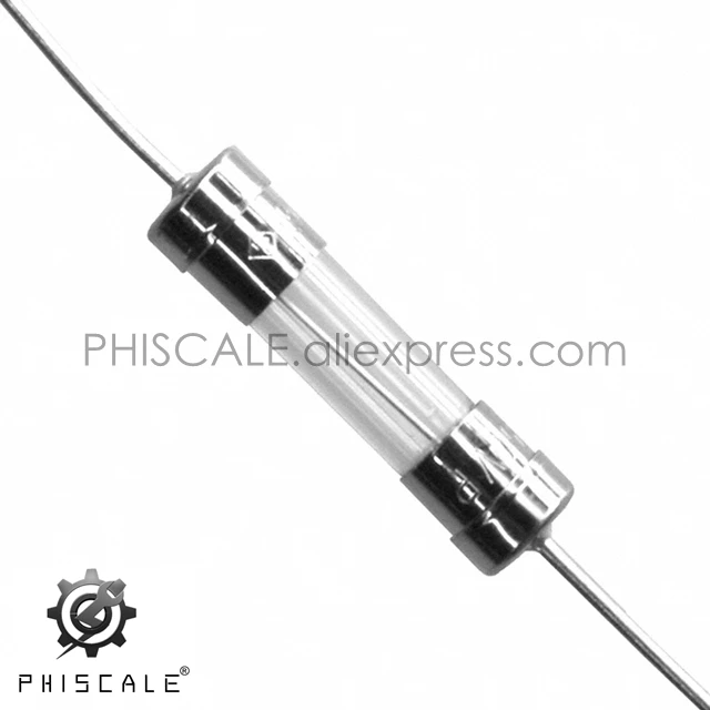 PHISCALE 100 шт 5*20 мм 5 2*20 осевой стеклянный/керамический предохранитель
