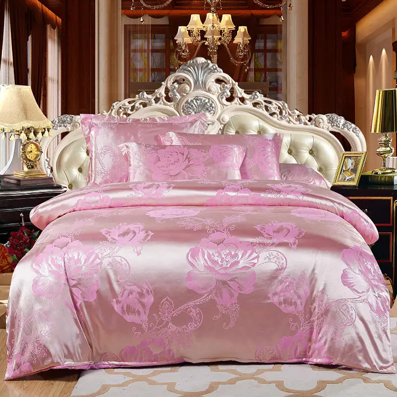 

New Luxury Cotton jacquard bedding set bedclothes duvet cover bedsheet bedlinen sets King/Queen size silk syle Embroidery 4pcs