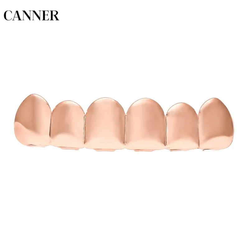 Canner Hip Hop Teeth Grillz Set Top& Bottom Teeth Gold Silver Color Grills Dental Cosplay Party Body Jewelry For Men Women W4