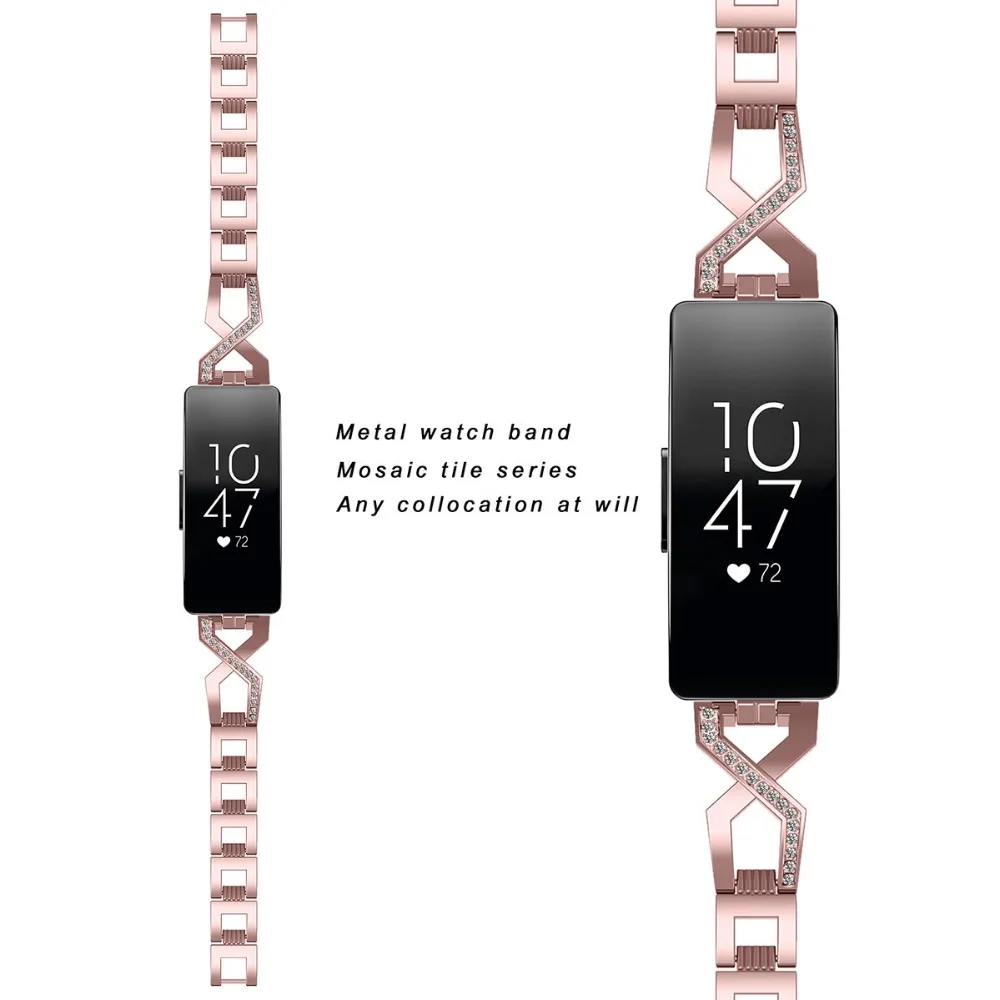 Для Fitbit inspire/inspire HR металлические ленты элегантный алмазный металлический