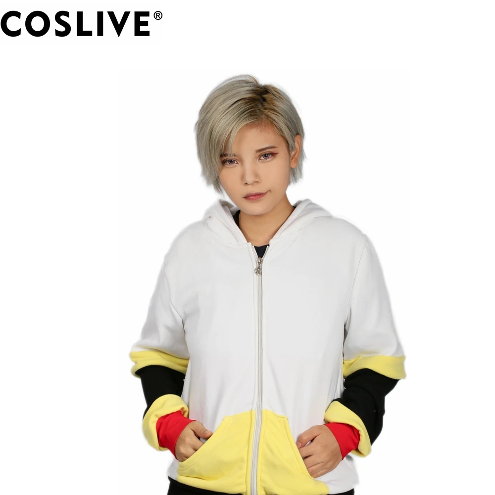 Coslive Папирус из андертейл белый на молнии пальто с капюшоном косплэй костюм 2019