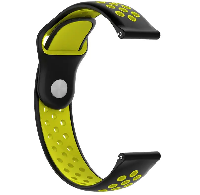 11 цветов ремешок для Xiaomi Amazfit браслет силиконовый Amazfit Stratos 2 ремешок 22 мм для Xiaomi Huami Amazfit Pace ремешок водонепроницаемый - Цвет: black-yellow