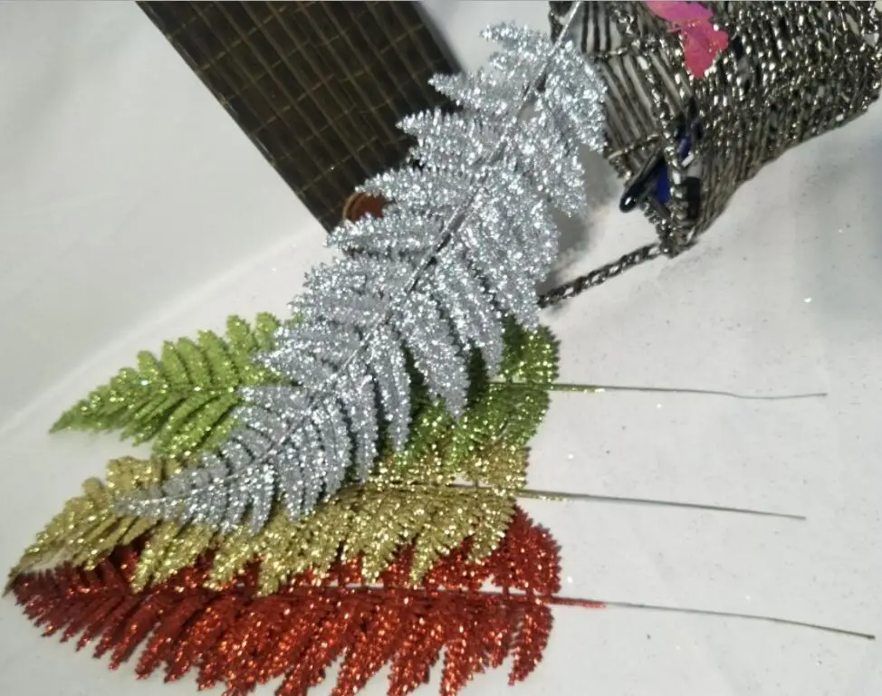 20 шт. 45 см блестящая пудра композиция из цветов в виде листьев веток для