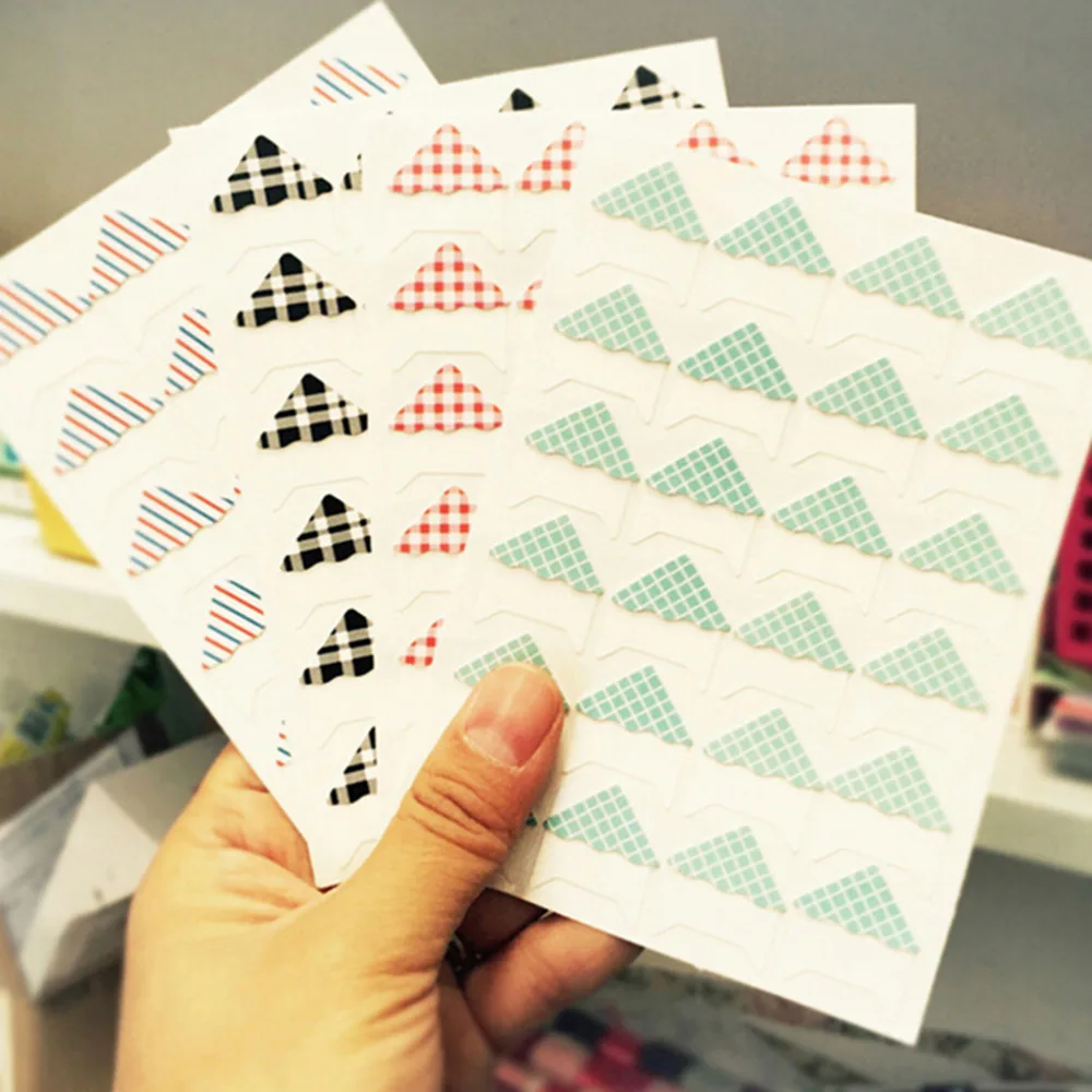 24 шт/лист ретро уголок крафт бумага стикер s ручная работа DIY наклейки уголки для