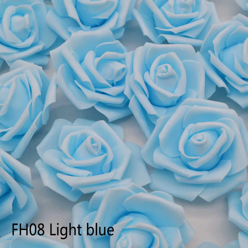 light blue FH08 20 шт./лот, 6 см, искусственные цветы, свадебные украшения, ПЭ пена, розы, сделай сам, Флорес, скрапбукинг, венок, гирлянда, домашний декор - Цвет: light blue FH08