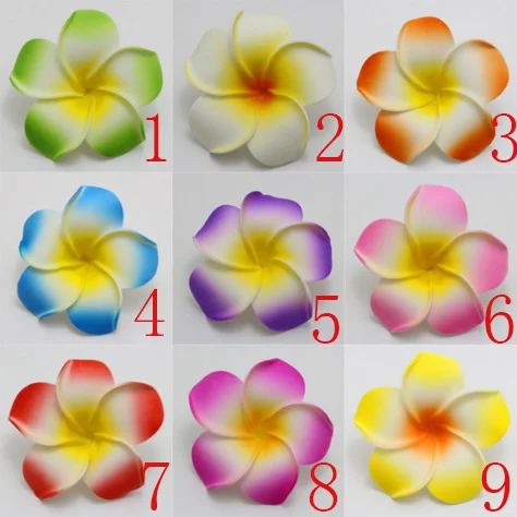100 шт Горячая продажа 9 видов цветов 4 см Пена Frangipani искусственная Плюмерия цветы