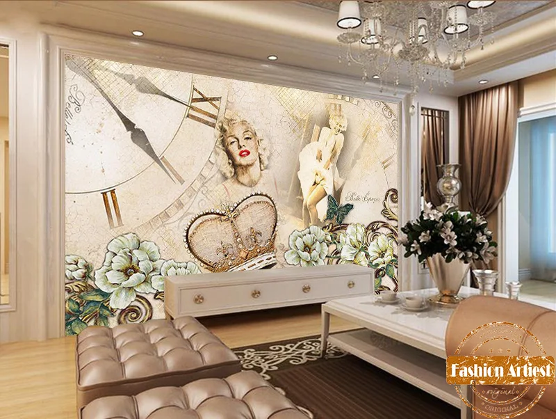 Пользовательские европейские винтажные Настенные обои с изображением старых