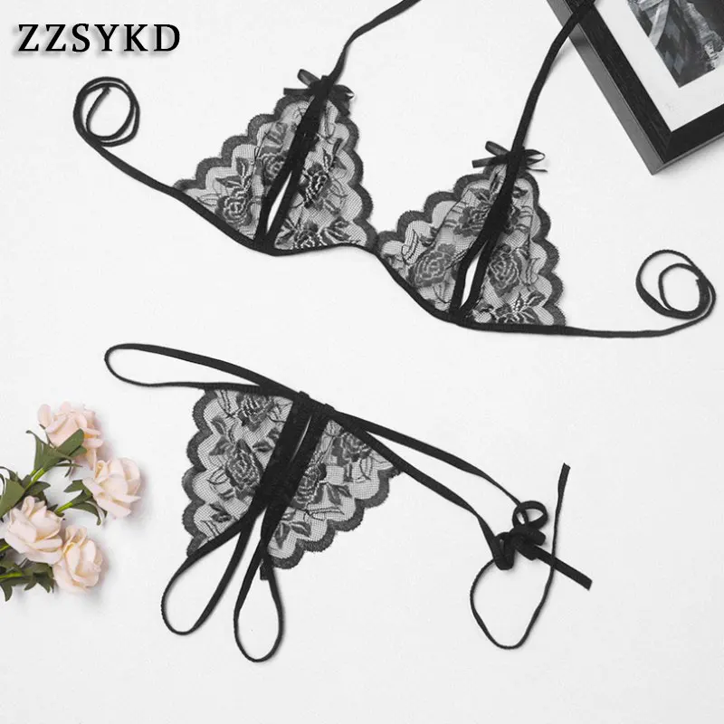 ZZSYKD, сексуальный комплект с бюстгальтером, женские кружевные комплекты нижнего белья, бюстгальтер пуш-ап, эротическое полупрозрачное Бандажное нижнее белье, Женский комплект, Lenceria Mujer
