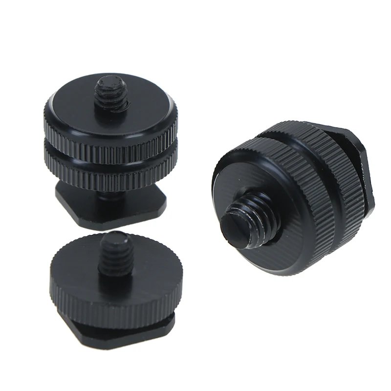1Pc 1/4&quot 3/8&quot inch tripod mount screw with double layer to flash hot shoe adapter | Электроника