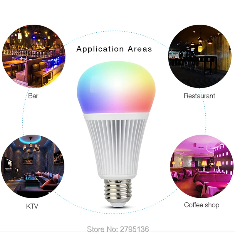 9W E27 DMX512 RGB + CCT Светодиодная лампа AC100 ~ 240V can 2 4 GHz RF дистанционное управление