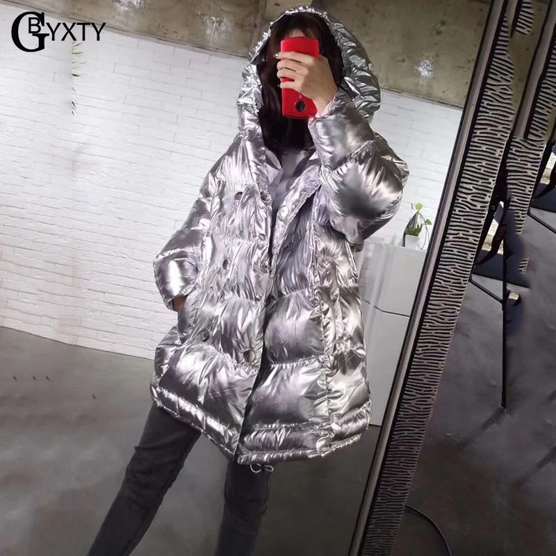 GBYXTY cazadoras mujer invierno 2019 зимняя женская толстая куртка с капюшоном металлического