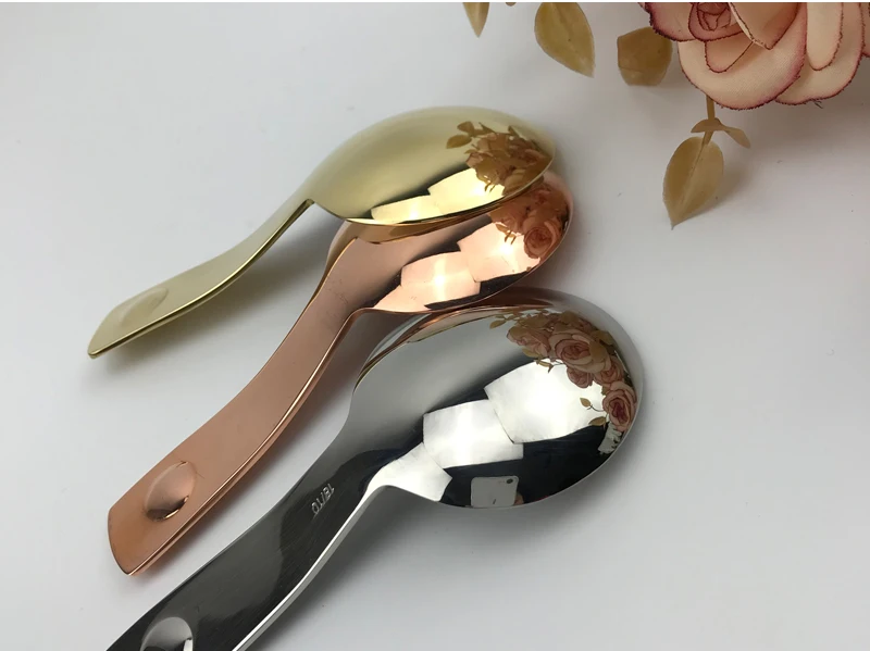 Медные чайные ложки, латунная ложка для супа, столовая ложка, креативная раковина, совок в форме вишни, ложка для кофе, молока, порошка, портативные столовые приборы