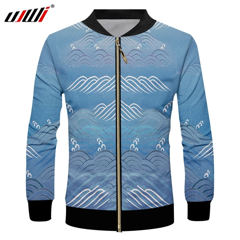 

UJWI New Retro Japanese Trend Man Zip Jacket 3D Printed Unisex Wave And Ukiyo-e Harajuku Large Size Zipper Coat Suppliers