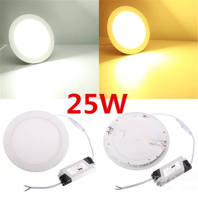 

25 Watt Round LED Ceiling Light Recessed Kitchen Bathroom Lamp AC85-265V LED Down light Warm White/Cool White Free shipping