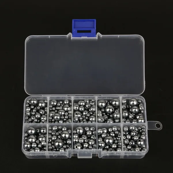 4/6/8/10 мм(примерно) 750 шт./кор. микс Размеры цветной жемчуг искусственный жемчуг бусины ABS Комплект световой короб для хранения ремесло для изготовления ювелирных изделий, аксессуары - Цвет: Gray 01