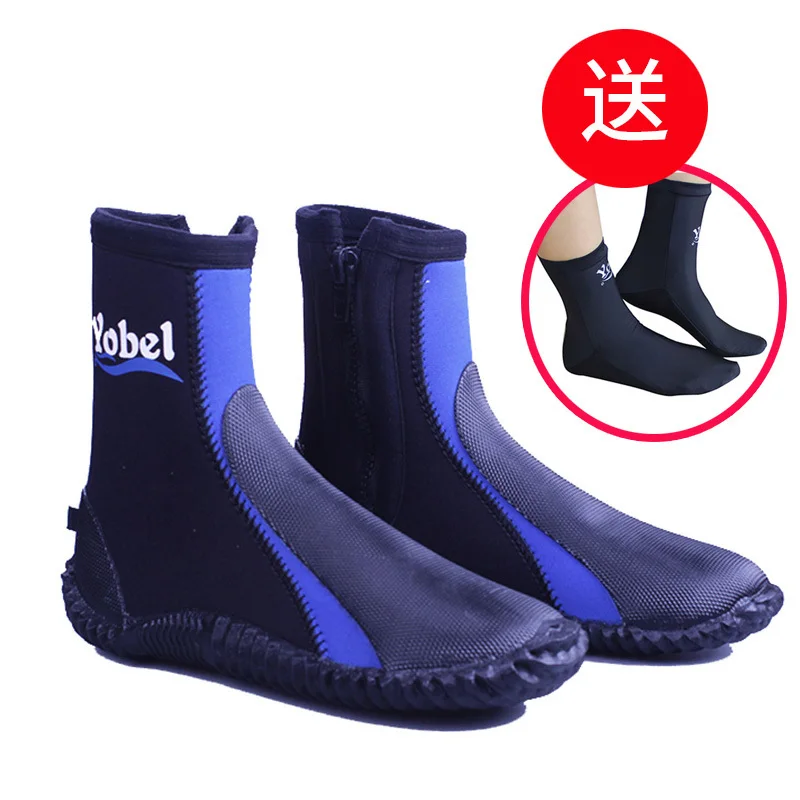 Blue 35 YOBEL/высокая обувь для мужчин и женщин, для взрослых, на открытом воздухе, с глубоким дрифтом, Утолщенные, для подводного плавания, сохраняющие тепло, защитные ботинки для дайвинга - Цвет: Blue 35