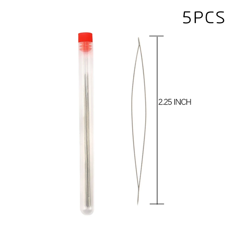 5.7cm(2.25inch) 5 шт. большие глаза иглы для бус с бутылкой 5 размер для вышивки бисером Весна сталь бисер изогнутые украшения на штырьках делая - Цвет: 5.7cm(2.25inch)