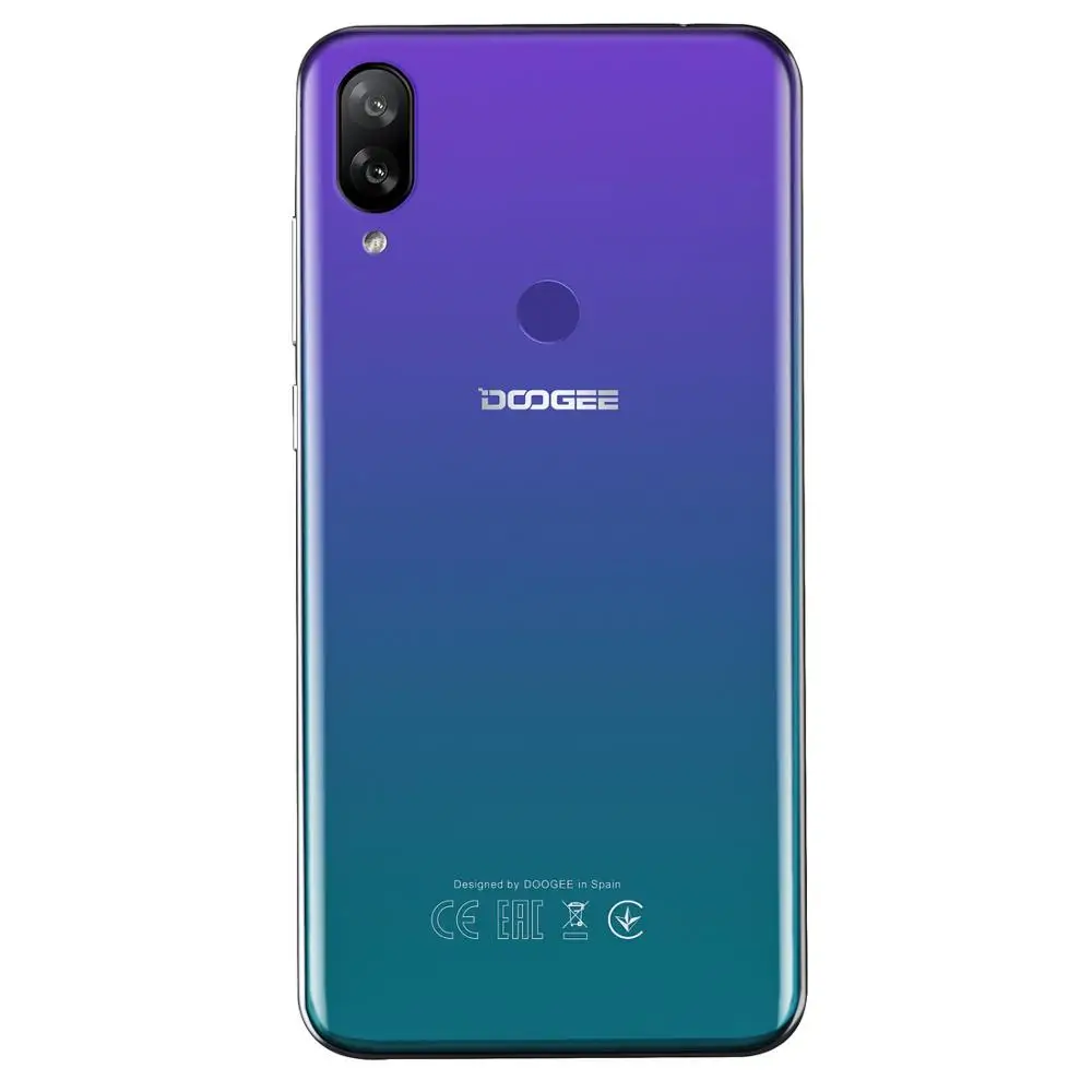 Twilight Blue DOOGEE N10 мобильный телефон 16,0 Мп фронтальная камера 3360 мАч Android 8,1 4G LTE Восьмиядерный 3 ГБ ОЗУ 32 Гб ПЗУ 5,84 дюймов FHD+ 19:9 дисплей OTG - Цвет: Twilight Blue