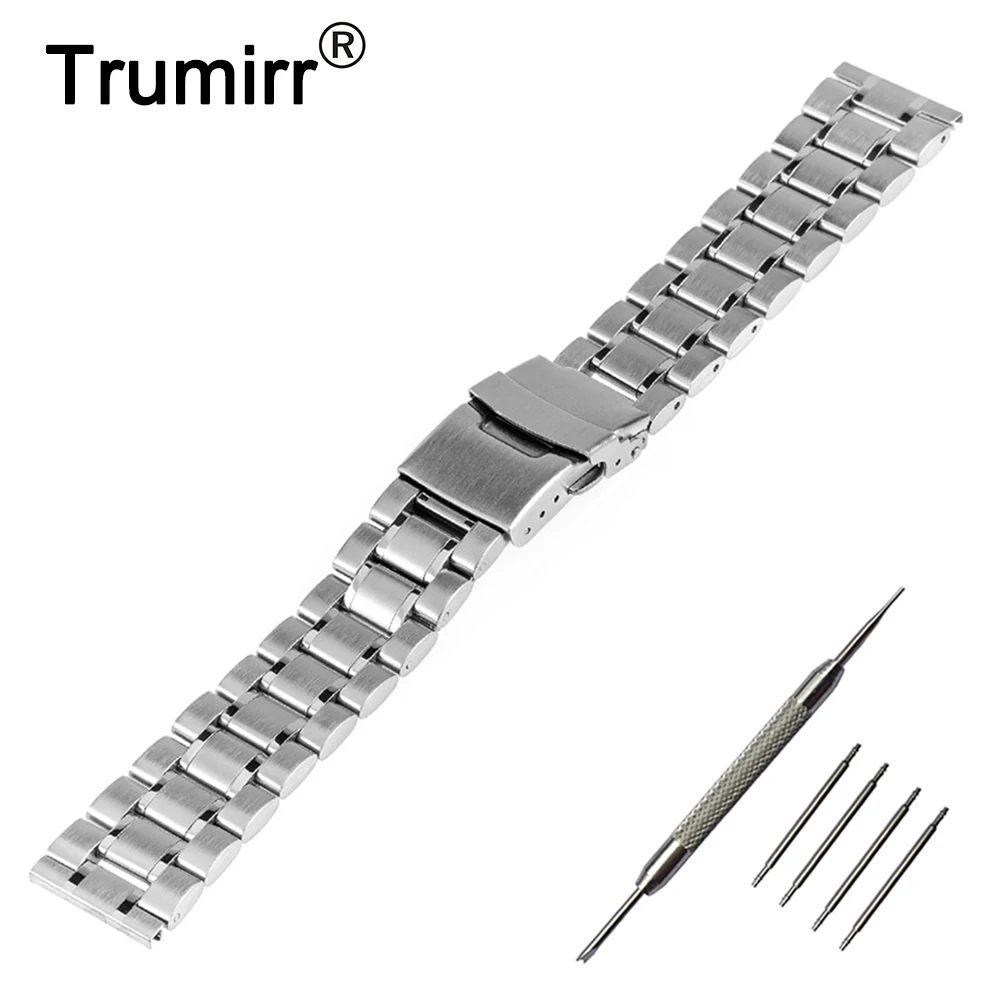 

16mm 18mm 20mm 22mm Stainless Steel Watch Band Safety Buckle Strap for Omega Watchband Wrist Belt Bracelet Black Gold Silver