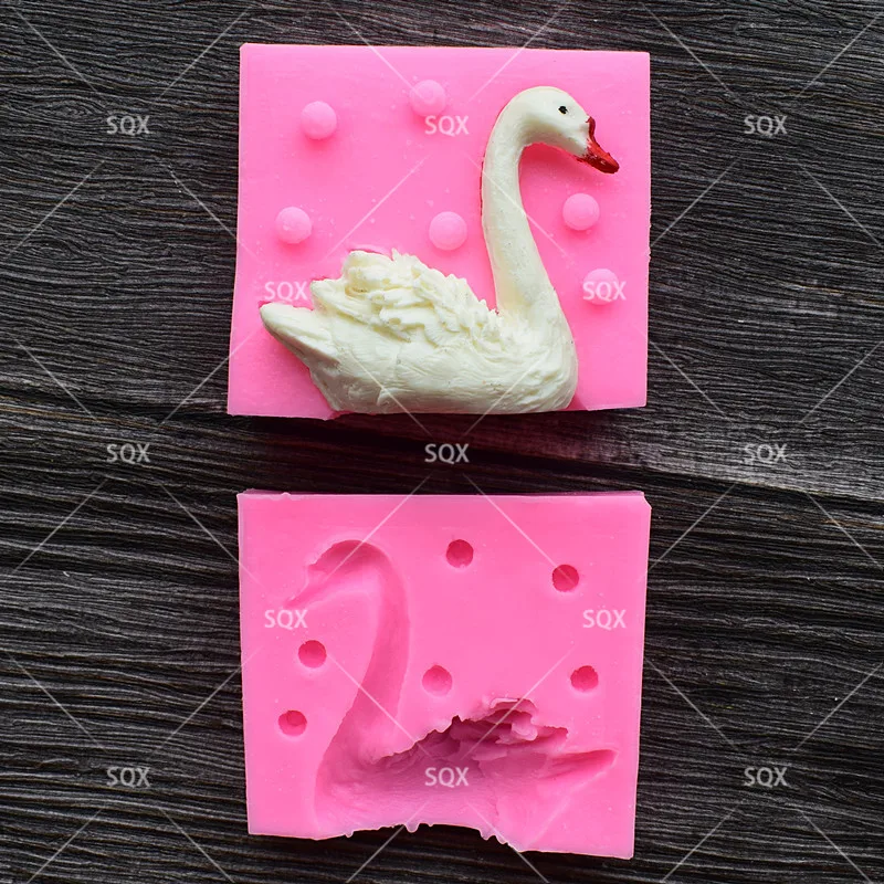 3D Силиконовая форма в форме лебедя для торта шоколада силиконовые формы мыла