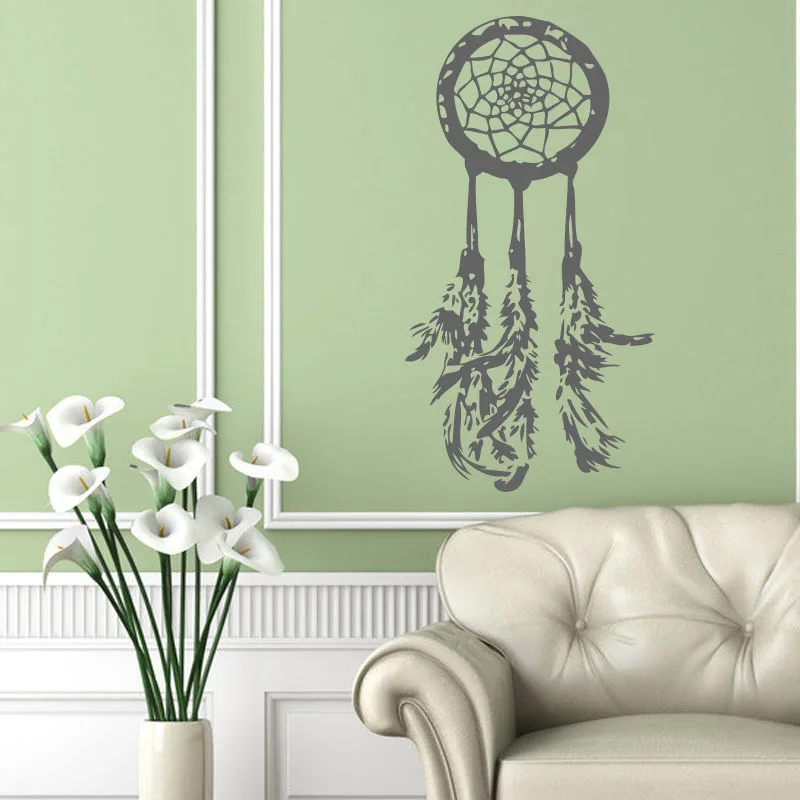 

ZOOYOO Indian Dream Catcher Feathers Wall Stickers Living Room Home Decor Vinyl Art Wall Decals Bedroom Wall Decoration