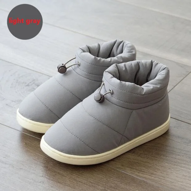 light gray Новое поступление; теплые хлопковые женские тапочки; теплые плюшевые зимние меховые тапочки; мягкая комнатная обувь на плоской подошве; домашние тапочки - Цвет: light gray