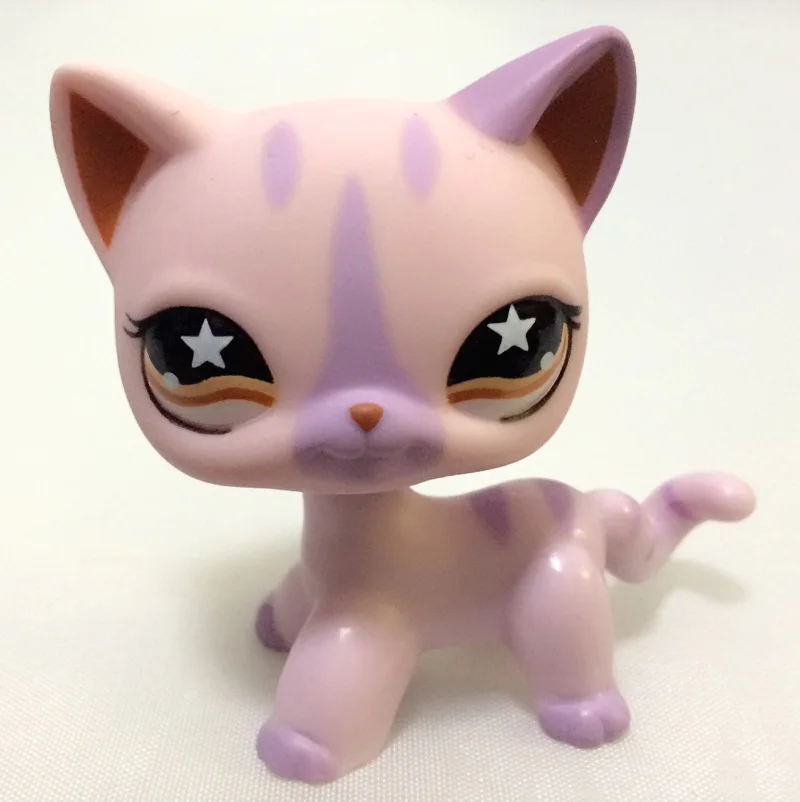 89 rare pet shop lps standing little short hair cat pink#2291 grey#5 black#994 old original pet toys kitten free shipping - Цвет: 89