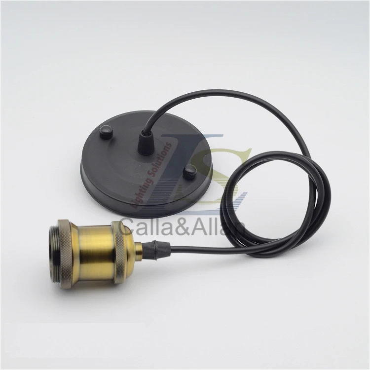 Винтажные латунные лампы гнездо DIY Подвеска лампа Светильник с проводом E27