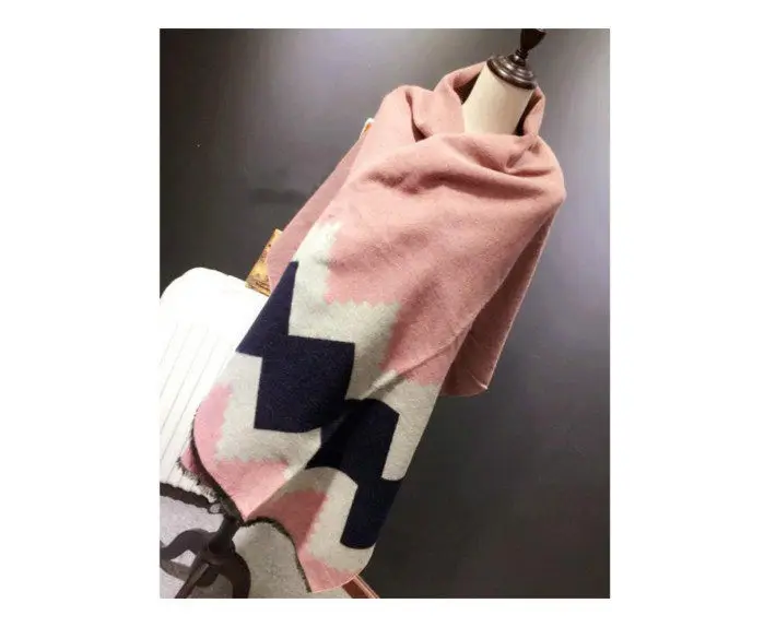 Ромбовидная решетка Рождественский зимний шарф палантины имитация кашемира