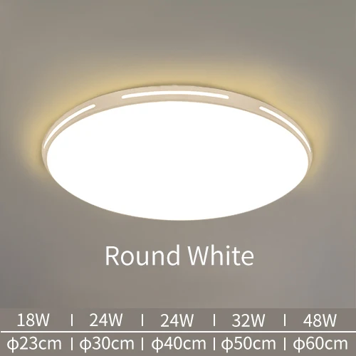 White Round Светодиодный потолочный светильник, современная лампа, панель для гостиной, круглый светильник, приспособление для спальни, кухни, зала, поверхностное крепление, дистанционное управление - Цвет корпуса: White Round