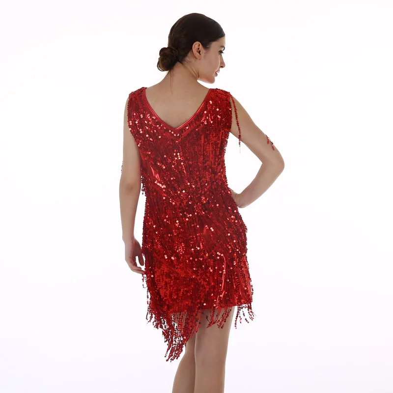 BLINGSTORY Flapper одежда для женщин Vestido блестящее платье с кисточками