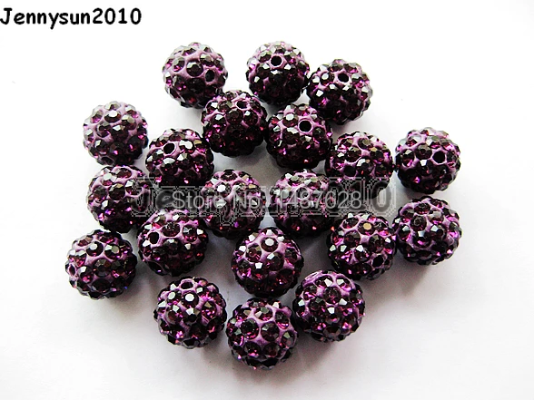 

6mm Ame-thyst Top Quality Czech Crystal Rhinestones Pave Clay Round Disco Ball Spacer Beads For Jewelry Crafts 100pcs / Pack