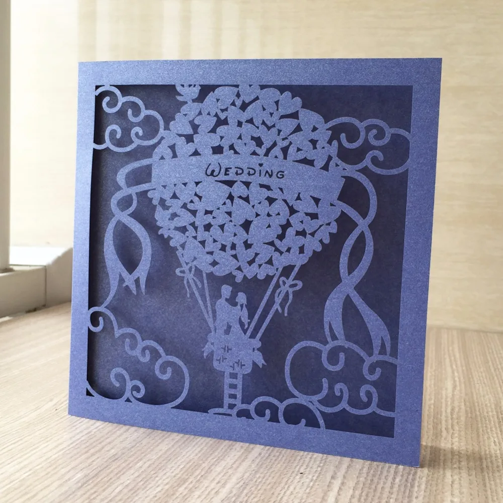 

50pcs/lot wedding party supplies decoration Wedding Celebration Birthday Party Invitation Card Delicate Laser Cut unique Flower