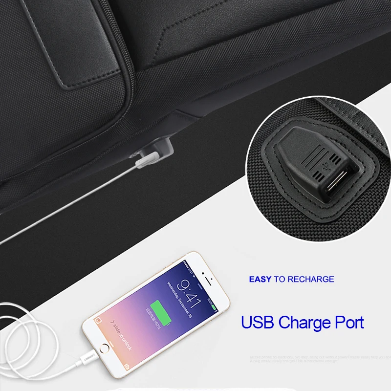 BOPAI рюкзак для ноутбука USB внешняя зарядка 15,6 дюймов Плечи Противоугонная микрофибра рюкзак для ноутбука Водонепроницаемый рюкзак для путешествий