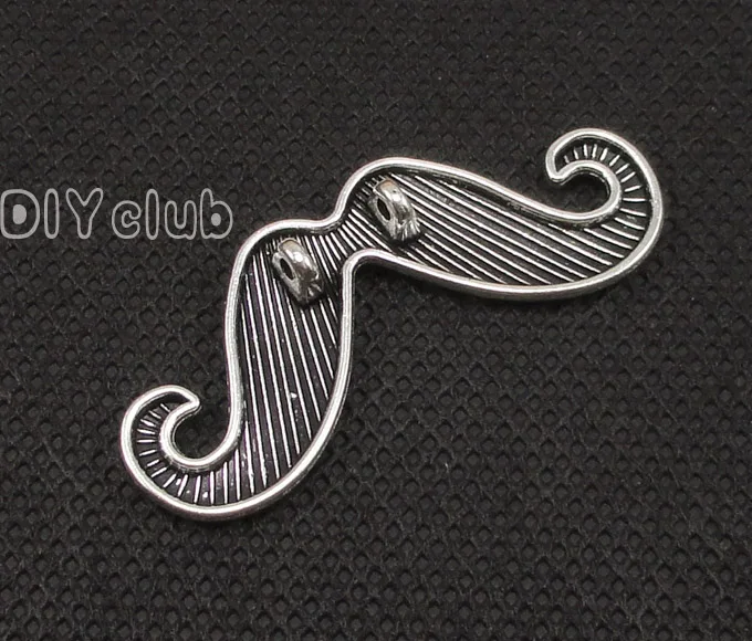 30pcs-Antique Серебряный тон 2-сторонняя усы очарование кулон 44x17mm | Украшения и