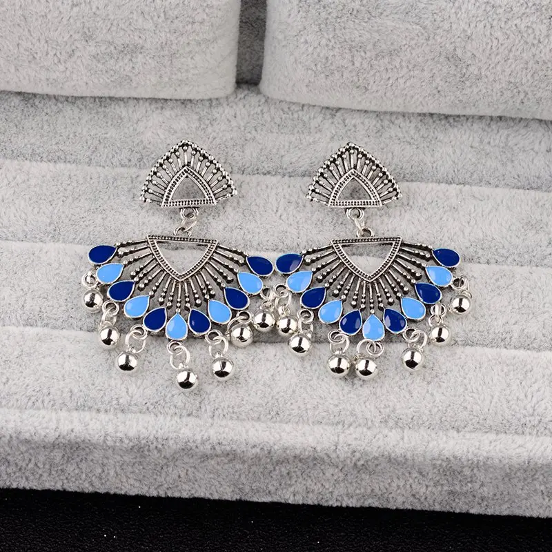 Индийские ювелирные изделия OIQUEI серьги-подвески с маленьким колокольчиком и