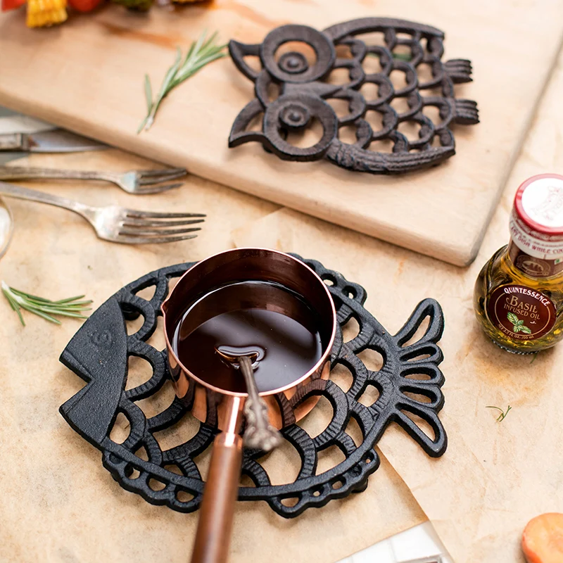 

Fish and other animal shape Cast Iron Trivet, Best Tablemat Potholders for Kitchen or Dining Table Decor Vintage