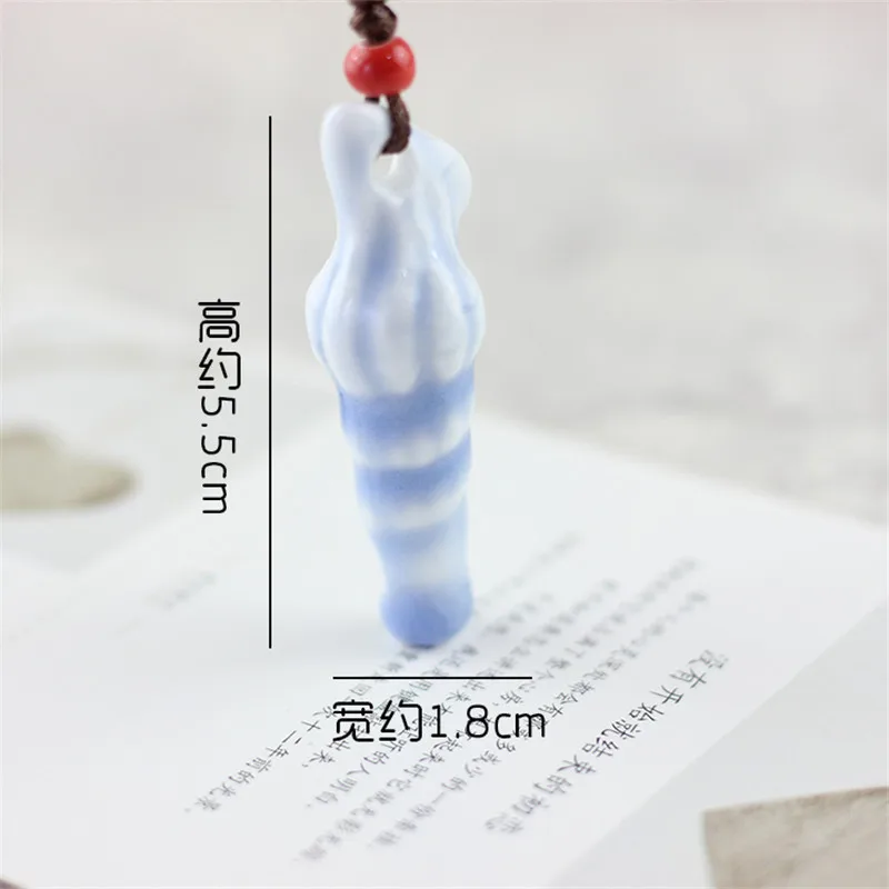 Showtrue Boho Whistle Ceramic Pendant Necklace Women Ethnic Style Couch Rope long bijoux femme | Украшения и аксессуары