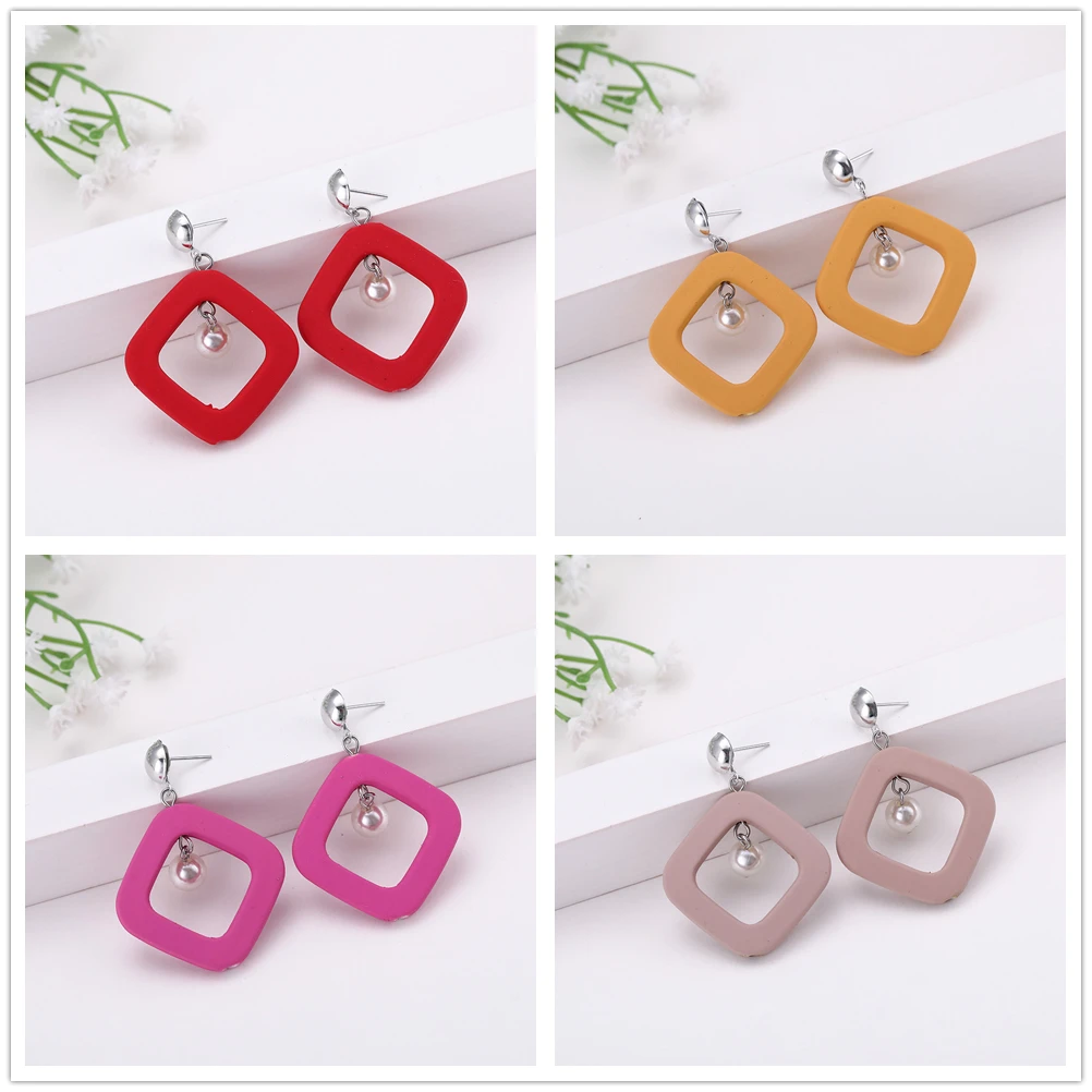 Женские серьги-подвески с эмалью Teamer богемные металлические вечерние серьги в