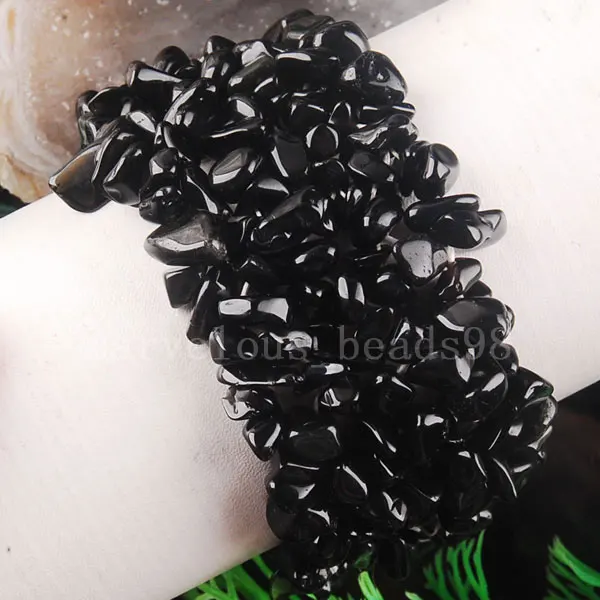 Опал Howlite Сердолик Flourite авантюрин Кристалл Jaspe чип бусины плетение стрейч браслет " G5040 - Окраска металла: Black Agate G5042