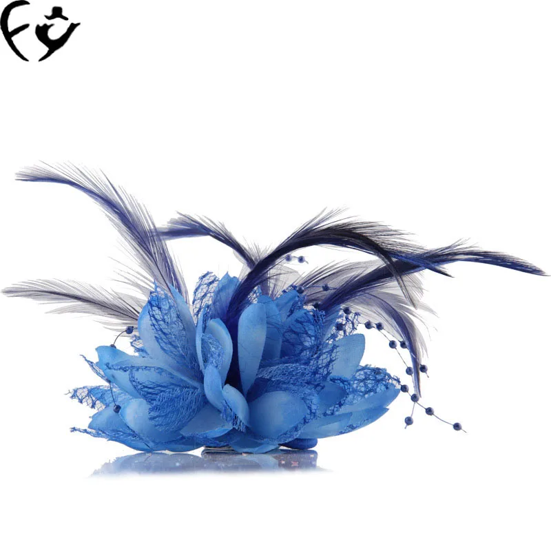 Свадебный головной убор ручной работы из бисера для невесты цветочная тканевая