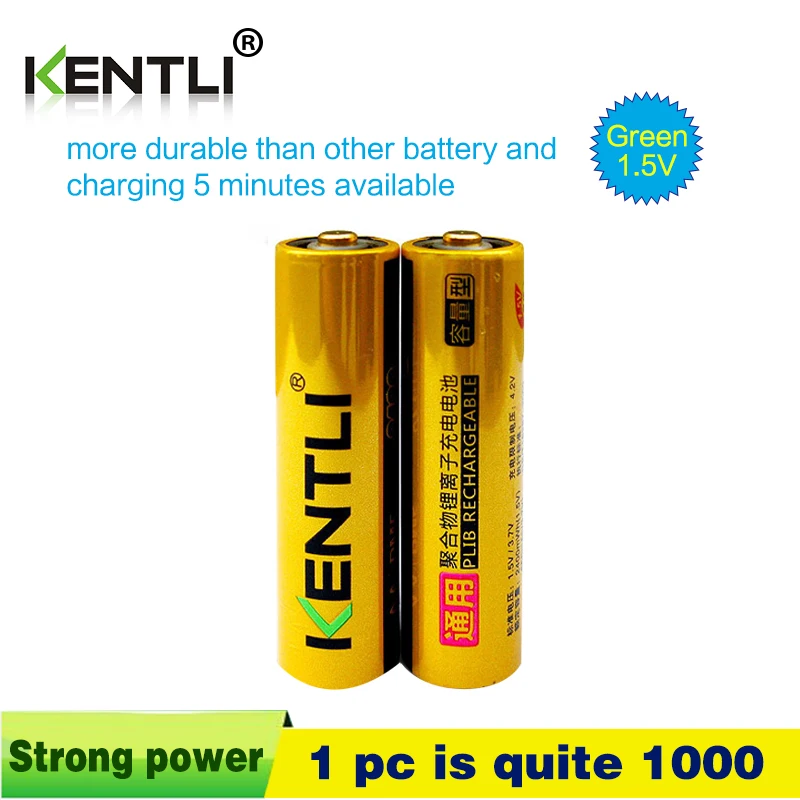2 шт. 1 5 V 2400mWh Kentli литий-полимерные литий-ионные аккумуляторы AA + USB AAA