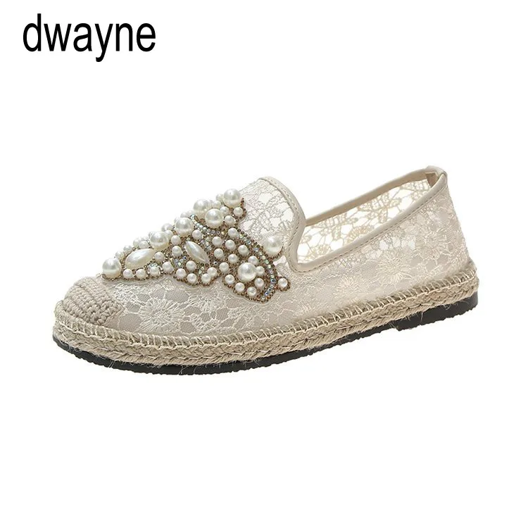 Модные перламутровые кружевные повседневные женские слипоны Mujer без застежки