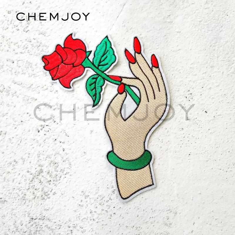 Цветочная одежда нашивки большой размер глажка вышивка роза аппликация для