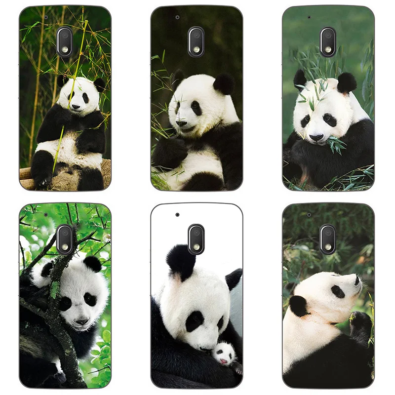 Soft silicone Phone Cases For Motorola Moto G4 Plus TPU panda Cover Coque Print painting animal style Case |