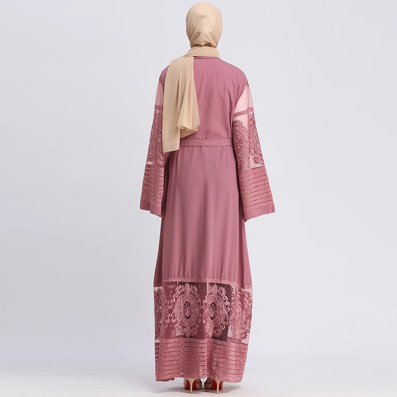 Abaya кимоно кружевное мусульманское модное хиджаб платье Турция ислам одежда