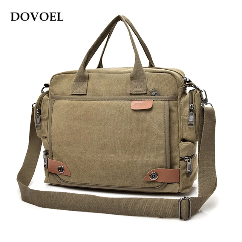 Dovoel Бизнес Crossbody сумка холст 4 цвета Большой мужской Повседневное Дорожные сумки