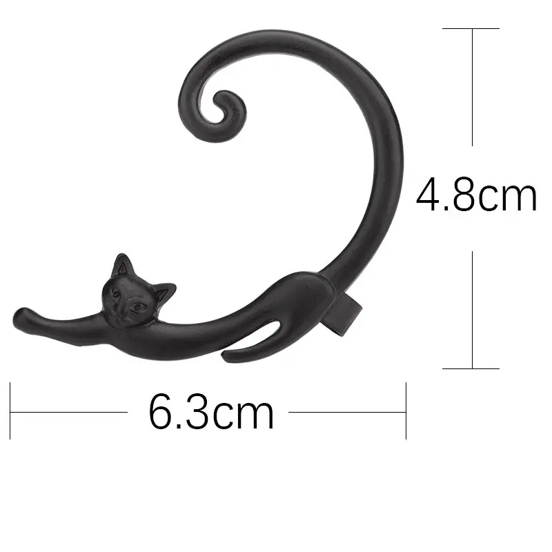 Новые женские стереоскопические серьги гвоздики с котом одноцветные для левого