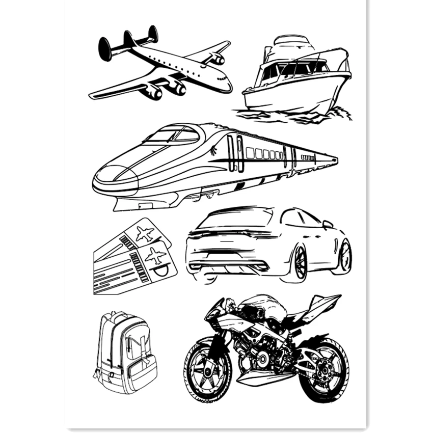 

Hot selling world travel transparent clear stamp / silicone seal roller stamp DIY scrapbook album / card production